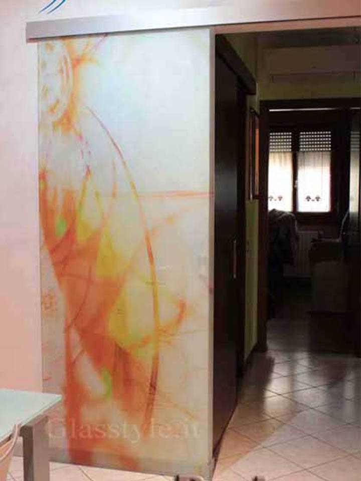 bellissima porta in vetro scorrevole