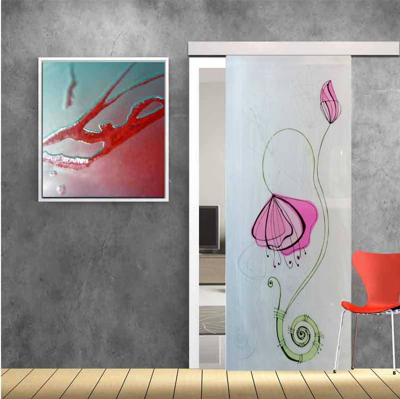 Nuovo campione realizzazione porta vetro tuttovetro idea canneto con farfalle porta tuttovetro stratificata 5+5 acidataDonna rossa realizzata per una casa in PUGLIA spedizione in tutta Italia porta scorrevole porta arzignano vetreria vicenza vetreria verona ristrutturazione casa vetro design serglas glasstyle e a scrigno doppie porta doppia eclisse porte in vristallo vetreria