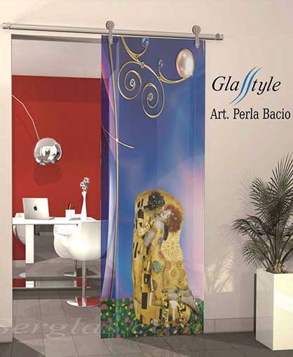 porta in vetro scorrevole bacio di klimt