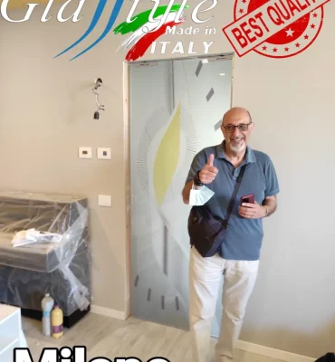 Porta scorrevole interno muro in vetro seglas glasstyle